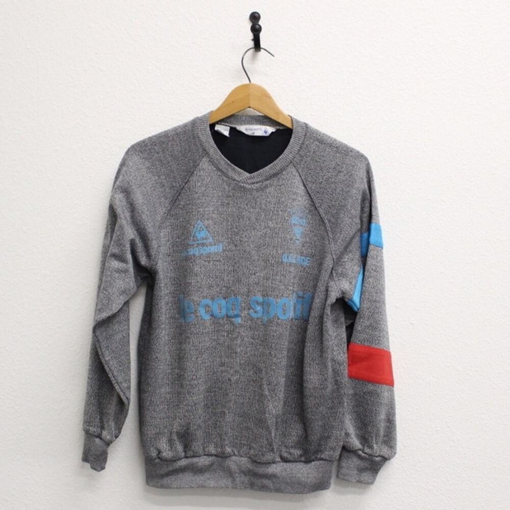 Vintage Le Coq Sportif OGC Nice Soccer Sweatshirt Medium